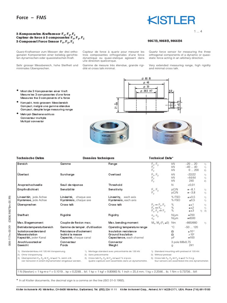 1 Struc Kistler Force Sensor