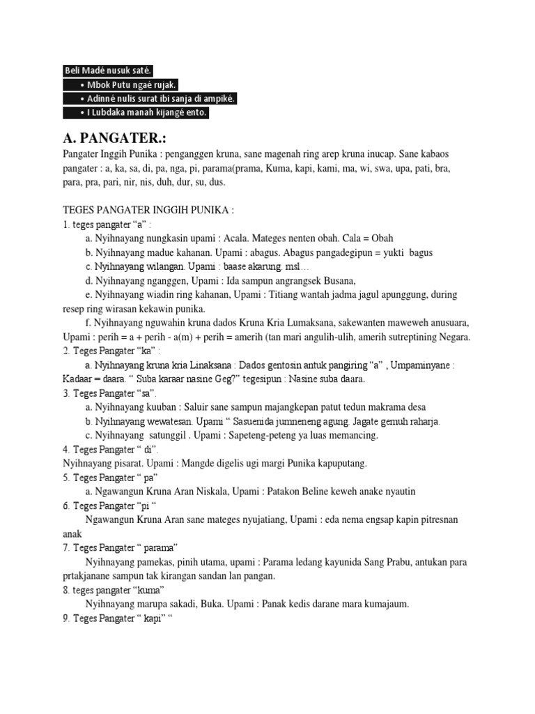 Tugas Bahasa Bali Pangater