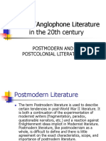 Postmodern and Postcolonial Literature in the 20th Century