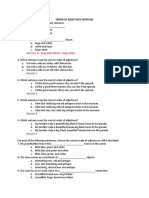 Answers: A - Large and White B - Large White: Order of Adjectives Exercises