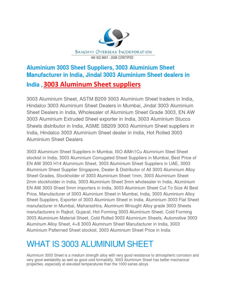 3003 Aluminum Sheet Suppliers Pdf Heat Treating Annealing