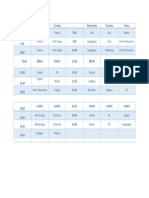 Timetable