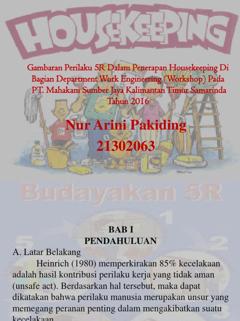 Gambaran Perilaku 5R Dalam Penerapan Housekeeping Di Bagian PDF