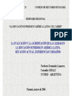 Fernández Lamarra N. La Evaluación y La Acreditación de La Calidad en La Educación Superior en América Latina