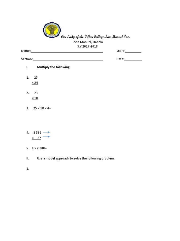 Quiz Grade 3 PDF