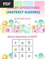 Binary Operations: (Abstract Algebra)