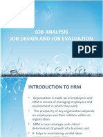Job Analysis Job Design and Job Evaluation