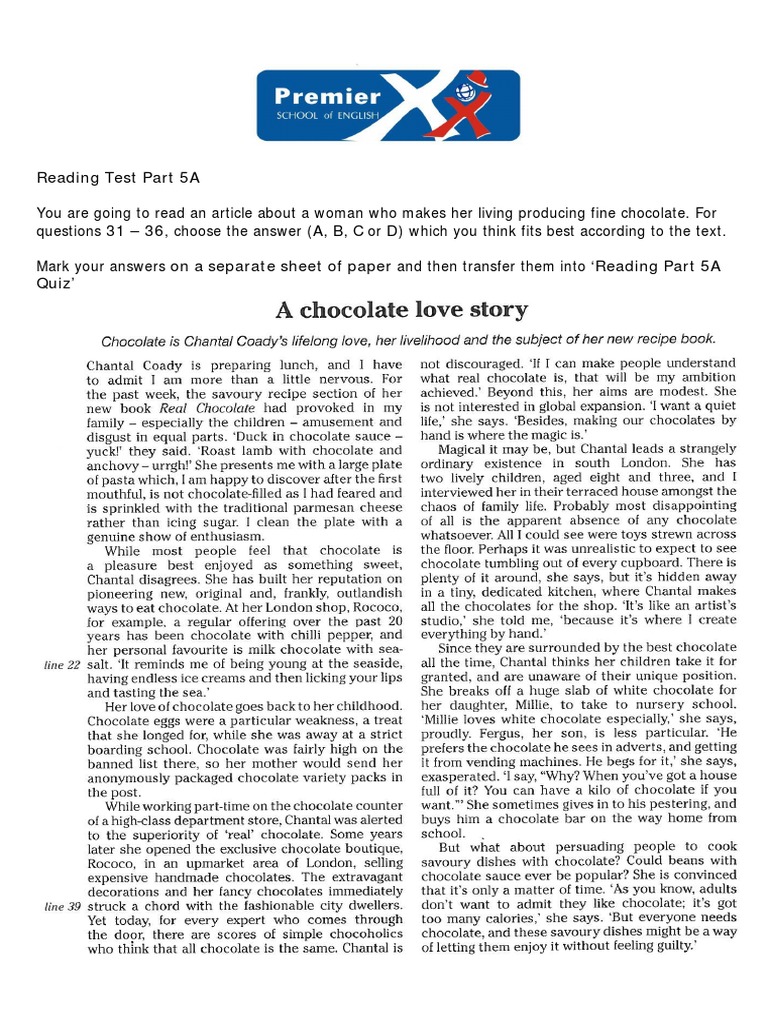 Reading Part 5A Text PDF