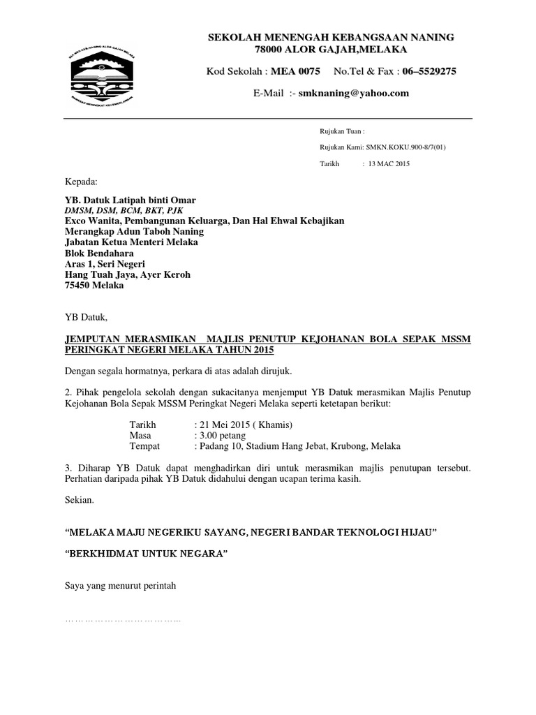 Surat Jemputan Perasmi  PDF