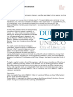 Dublin City of Literature (Joyce:Kavanagh) Worksheet