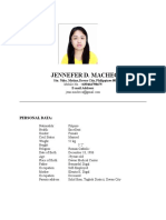 Jennefer D. Macheca: Personal Data