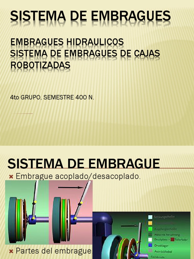 Sistema de Embragues Parte | PDF | Embrague | Transmisión (Mecánica)