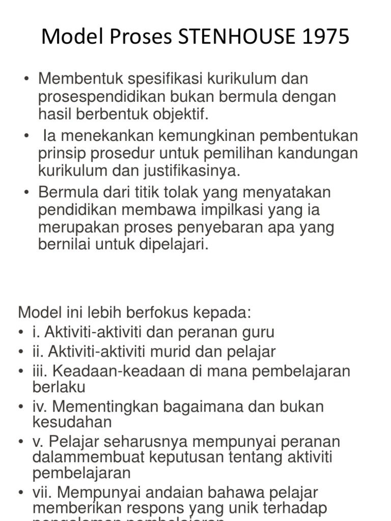 Model Proses Stenhouse 1975 Pdf