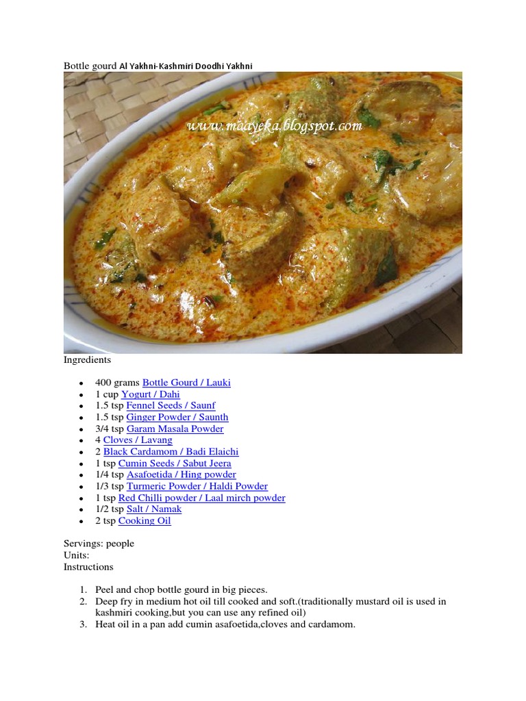 Bottle Gourd Al Yakhni PDF
