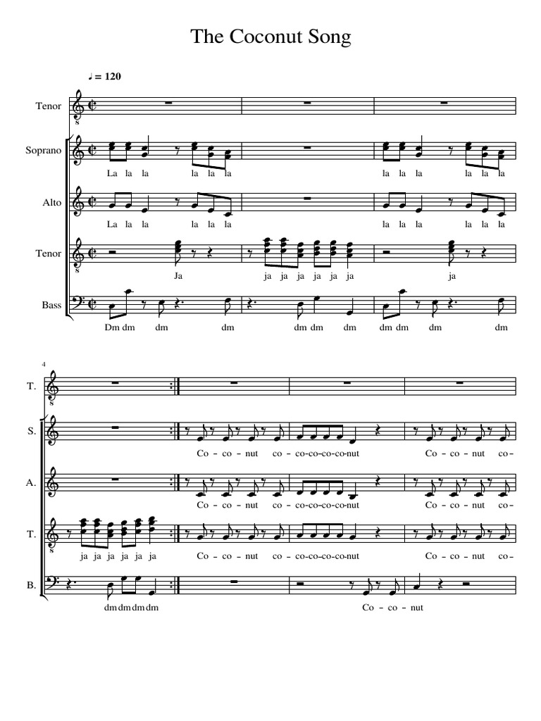 The Coconut Song Pdf Pdf Edible Nuts And Seeds Elements Of Music