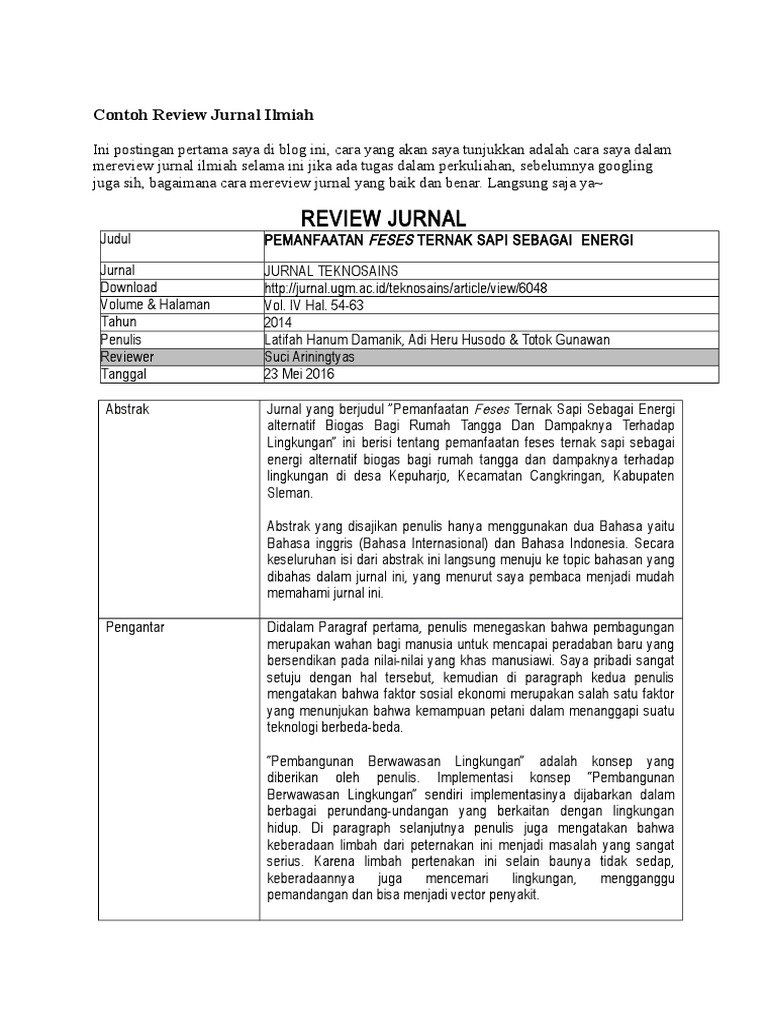 ☑ Contoh riview jurnal pai