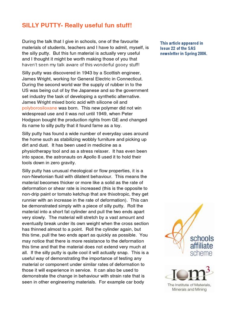 SILLY PUTTYReally Useful Fun Stuff! Polyborosiloxane PDF