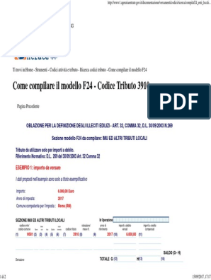 Codice Tributo 3910 Come Compilare Il Modello F24