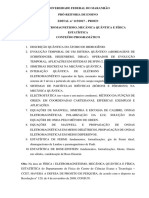 Programa Física - Eletromagnetismo, Mecânica Quântica e Física Estatística