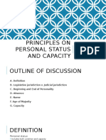 Principles on Personal Statud and Capacity