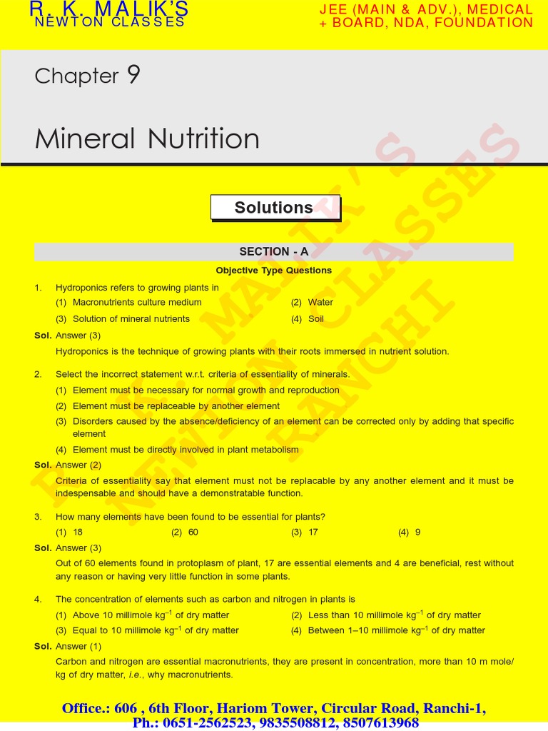 - Mineral Nutrition | Plant Nutrition | Nutrients