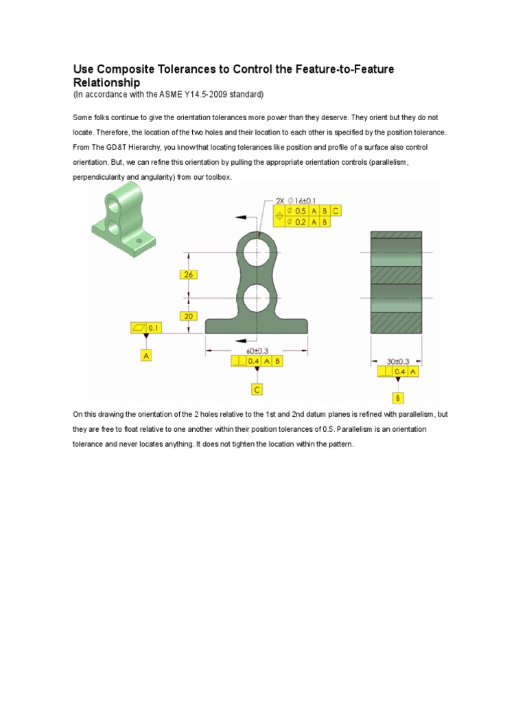 Use Composite Tolerances To Control The Feature-to-Feature Relationship ...