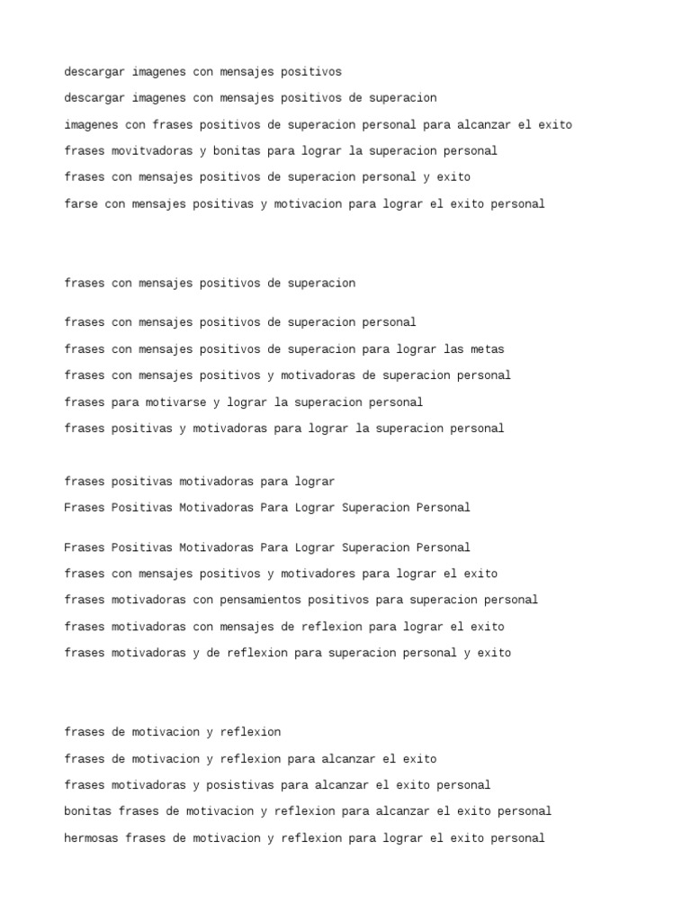 Frases Con Mensajes Positivos De Superacion Pdf Motivacion Motivacional