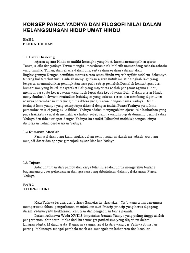 Makalah Agama Hindu Tentang Manusa Yadnya Contoh Makalah