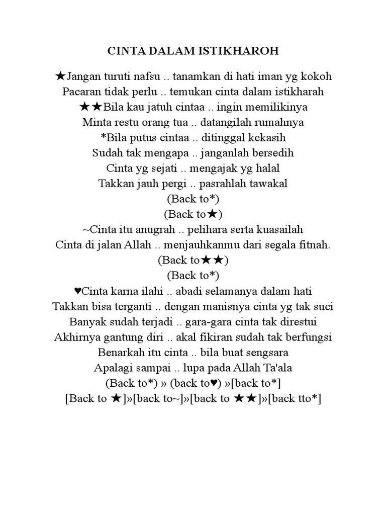 Lirik Lagu Cinta Dalam Istikharoh Pdf