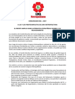 EL FRENTE AMPLIO COMO ALTERNATIVA ESTRATÉGICA RUMBO A SU RELANZAMIENTO - COMUNICADO 001