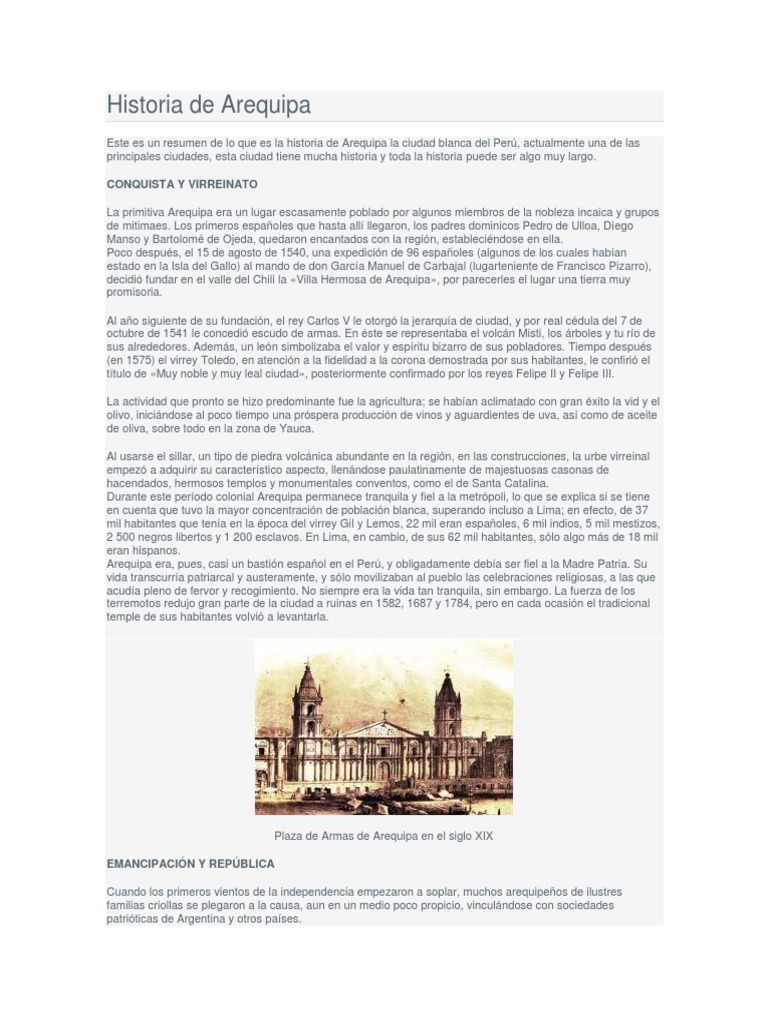Historia de Arequipa PDF Arte roquero Perú