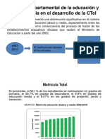 Contexto Departamental de La Educación y Su Incidencia en El Desarrollo de La CTeI