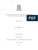 La Producción Escrita de Textos Narrativos en Los Estudiantes Del Grado 9° B de La Institución Educativa Marco Fidel Suárez Del Municipio de Caucasia, Antioquia