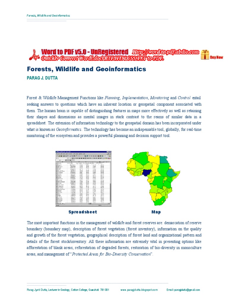 Geoinformatics in Forest and Wildlife Management | PDF | Global ...