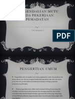 Pengendalian Mutu Pada Pekerjaan Pemadatan