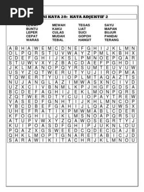 Cari Kata 28 Kata Adjektif 2 Pdf