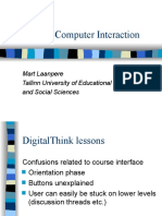 Human-Computer Interaction: Mart Laanpere Tallinn University of Educational and Social Sciences