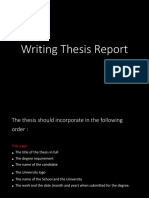 Writing Thesis Report