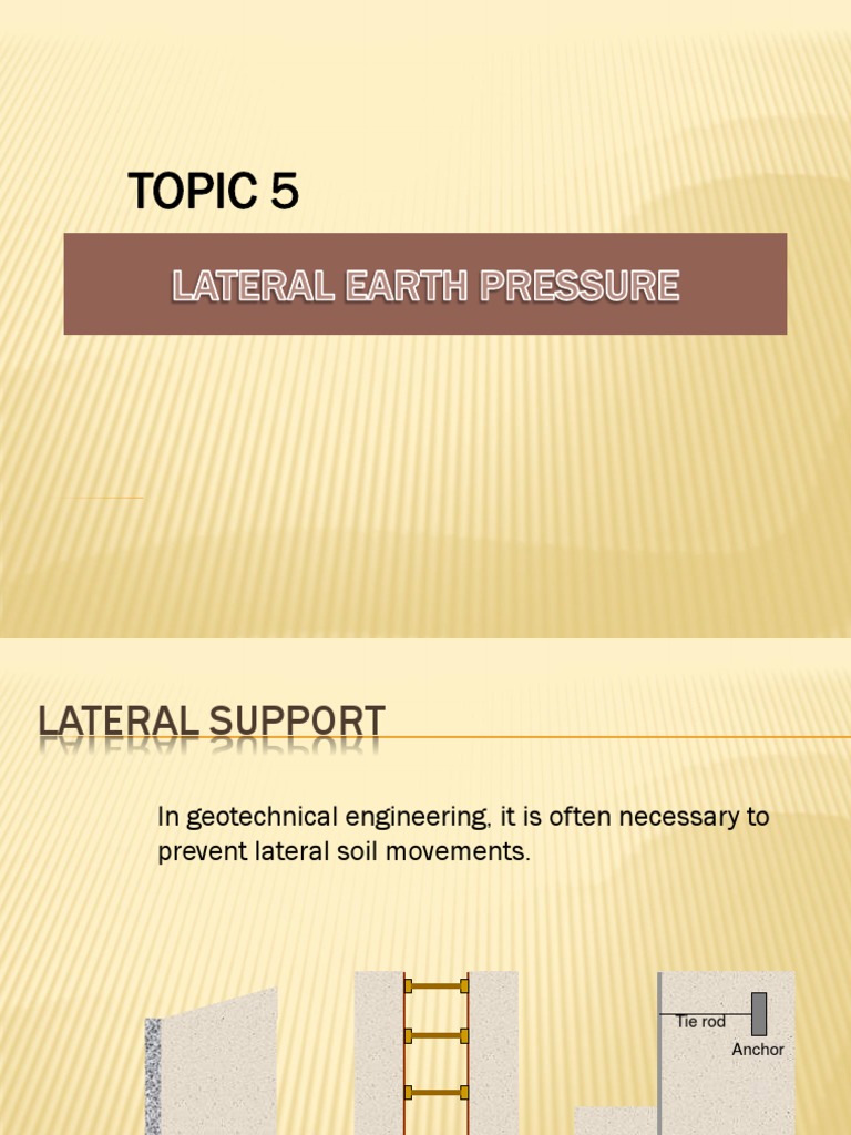 Lateral Earth Pressure in Retaining Walls | PDF | Components | Engineering