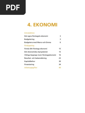 Kapitel 4 Ekonomi