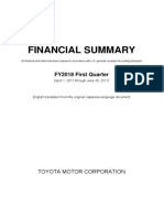Financial Summary: FY2018 First Quarter