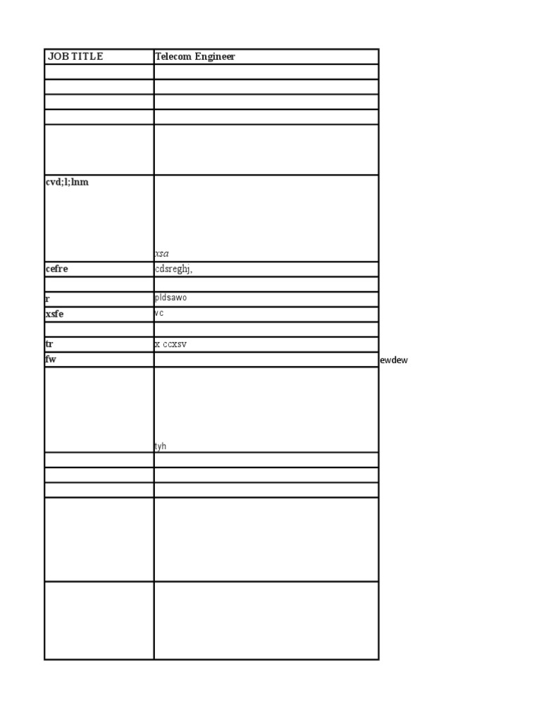 Engineer Job Title PDF