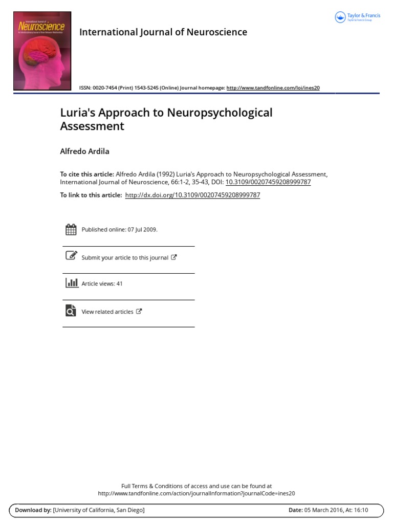 Luria’S Neuropsychological And Neurolinguistic Testing – EXFNKL