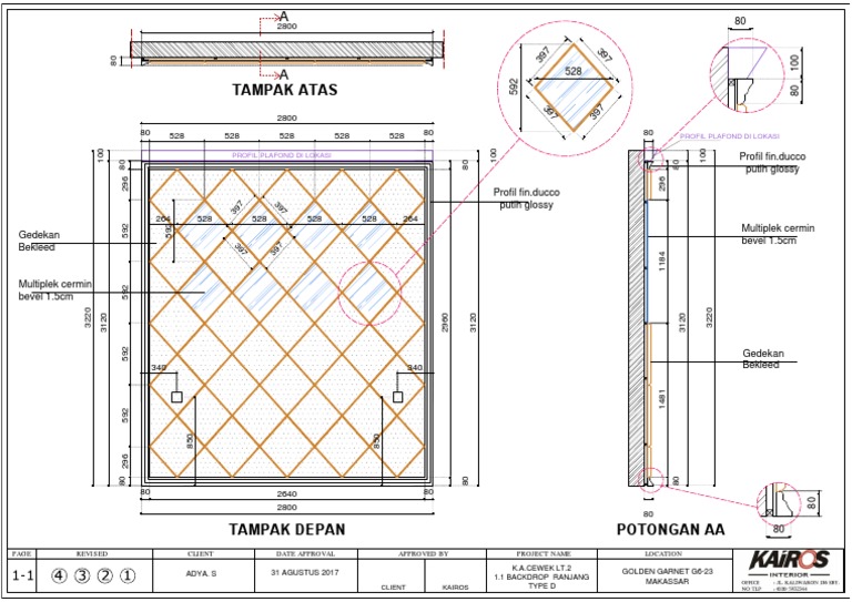 Tampak, Potongan Backdrop Ranjang Type D K.A. Cewek Lt.2 | PDF