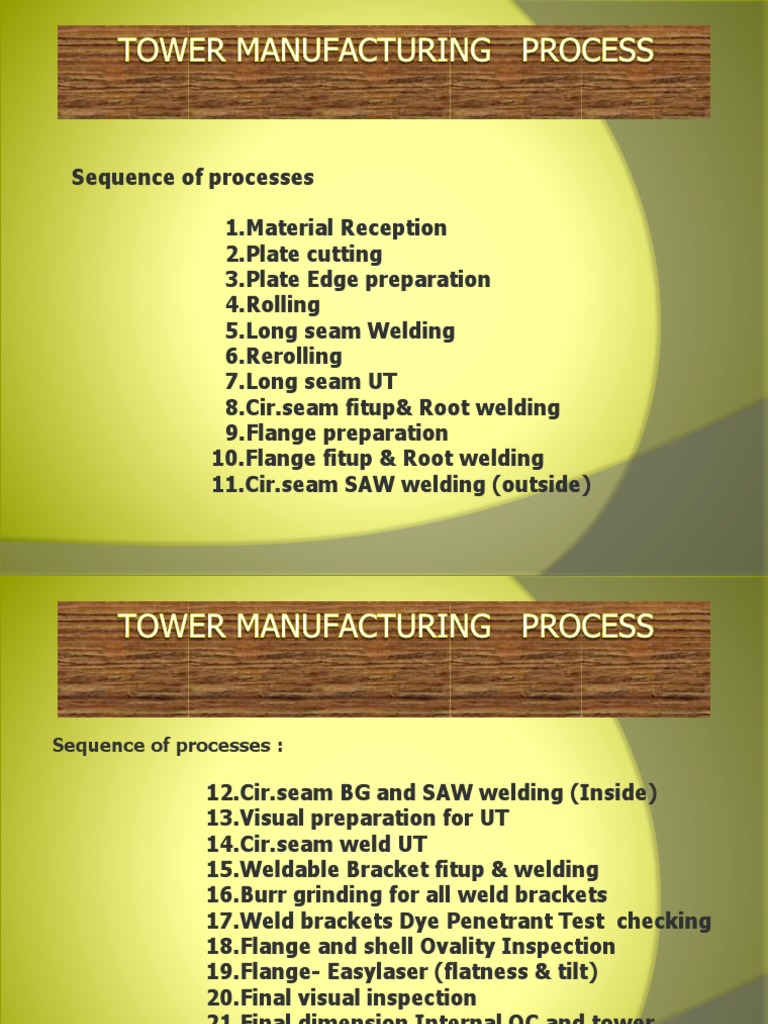 Tower Fabrication Process Overview | PDF | Welding | Construction