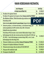 Tarif Pelayanan Kebidanan Neonatal