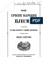 Разне Српске Народне Пјесме по Боци Которској и Околини Дубровачкој - 1888 Год Милан Осветник