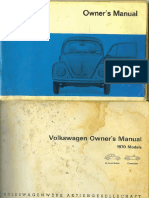 VW Beetle 1970 User Manual USA PDF
