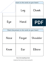 Parts of The Body Bingo