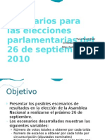 Escenarios Elecciones Par Lament Arias 26 de Septiembre 2010